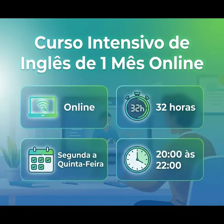 Curso Intensivo de Inglês de 1 Mês Online